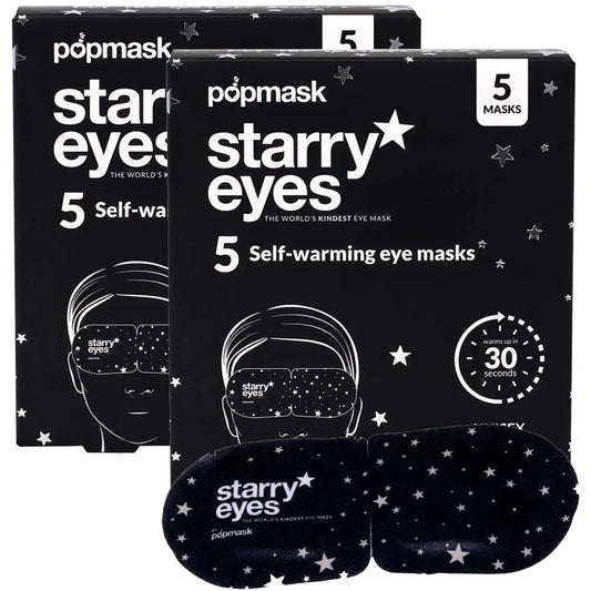 Popmask Starry Eyes Self Warming Steam Eye Mask Compress - for Headache Relief Dry Eyes Puffy and to Help You Sleep 2 Boxes 10 Pack