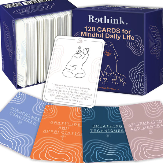 QUOKKA Meditation Cards - 120 Cards for Adults - Anxiety Relief Items Affirmation Cards for Mental Health - Calming Self Care- Perfect Mindfulness Gift for Adult