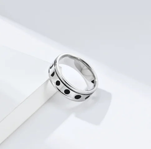 Rotatable Titanium Steel Ring for Anxiety Relief
