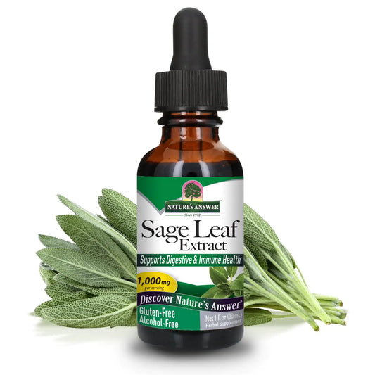 Natures Answer Alcohol Free Sage Leaf Supplement 1 Fluid Ounce