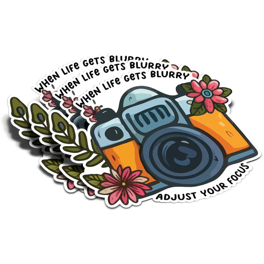 (3Pcs) When Life Gets Blurry Adjust Your Focus Sticker - 3”x2.4”