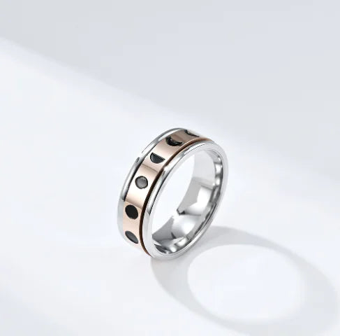 Rotatable Titanium Steel Ring for Anxiety Relief