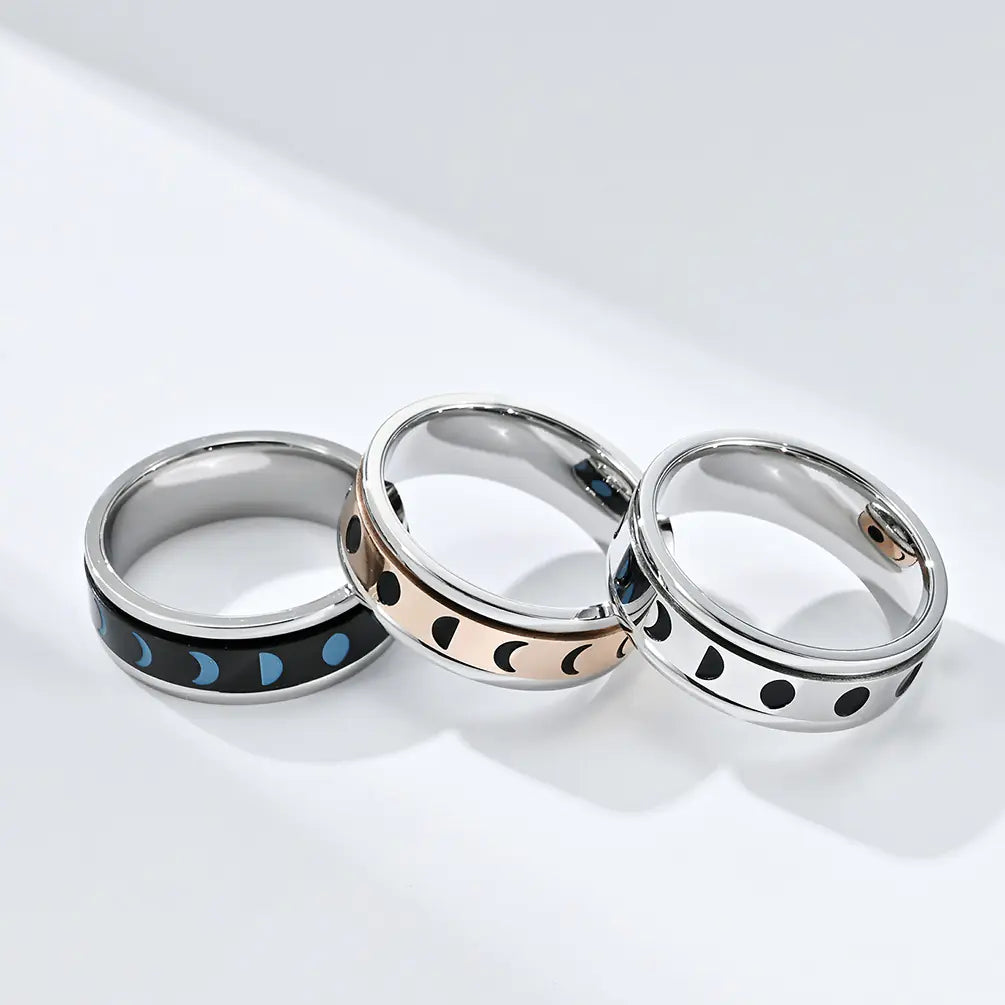 Rotatable Titanium Steel Ring for Anxiety Relief
